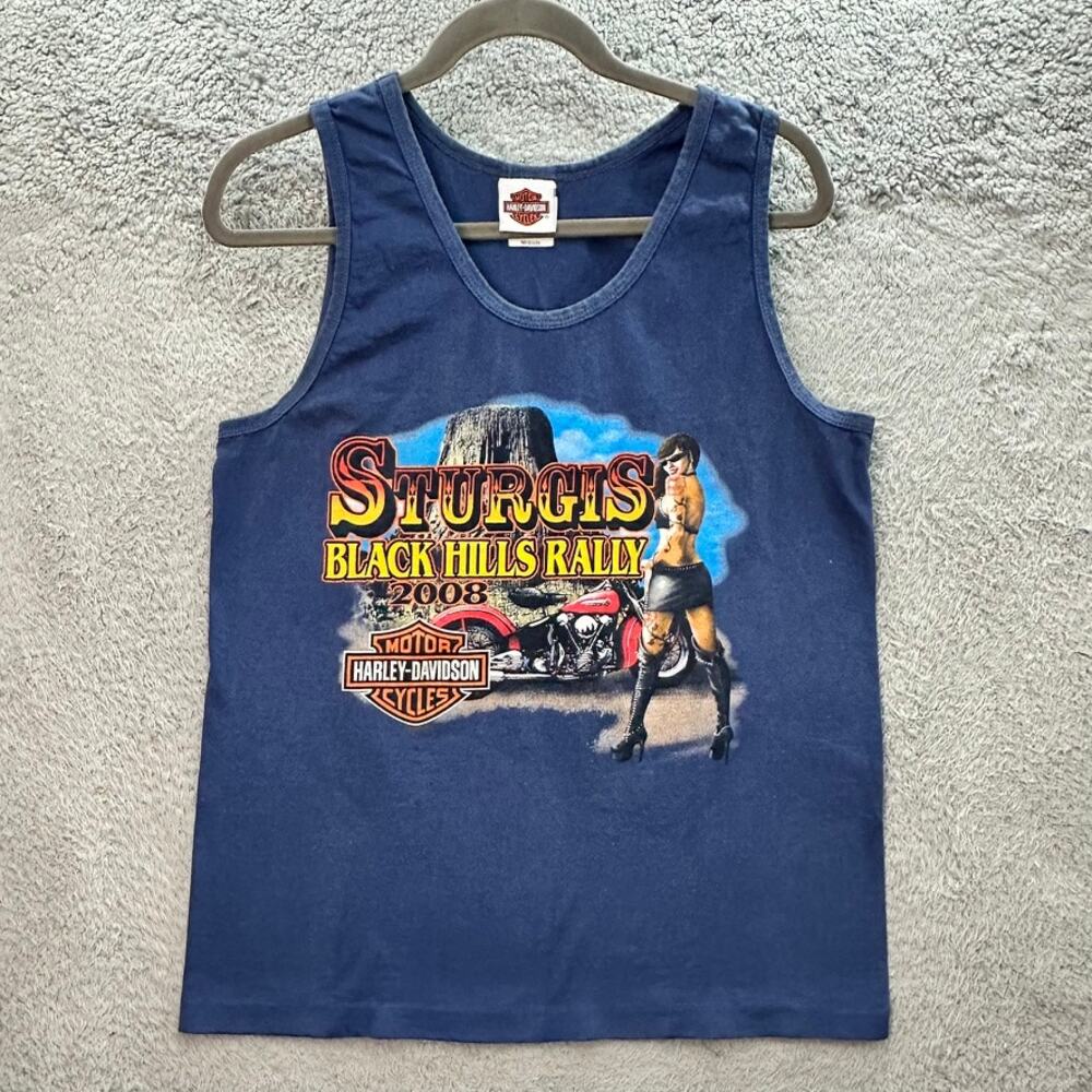 Harley-Davidson Women's Medium Tank Top Sturgis 2008 Devils Tower Run 68th Rally